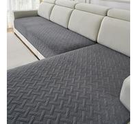 Luxvara Funda Sofa Chaise Long, Nuevas Universales 1/2/3/4 Plazas Protector Cubre Sofa, Funda de Sofá Impermeable Antideslizantes con Textura Gruesa Sólida para Sala de Estar (Gris, 90x90cm)