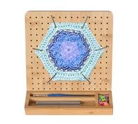 Luxvara Tablero de Bloqueo de Ganchillo, Bloqueador de Granny Square, Placa de Bloqueo de Crochet, Tabla Bloqueo de Bambú para Crochet Blocking, Tabla Bloqueo de Bambú con Canal Hueco y Pines, 19.8 cm