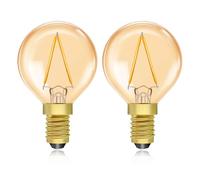 Luxvista 1.5W bombilla e14 vintage, bombillas led e14 luz calida 2200K ámbar, 1.5W LED bombilla vintage, 20W equivalente bombilla decorativa G40, 2 unidad