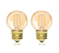 Luxvista 1.5W bombilla e27 vintage, luz cálida 2200K ámbar, 20W equivalente bombilla decorativa G40, 2 unidades
