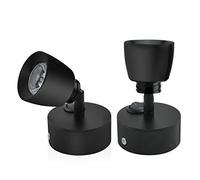 Luxvista 12V Luz de Lectura LED 3W Negro Lámpara Foco de Pared Interior con Interruptor 180° Flexible Iluminación RV para Barco Coche Caravana Autocaravana Camper Yate Furgoneta (Blanco Cálido)