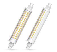 Luxvista 15W R7S 118mm Bombilla LED, Equivalente 150W R7S Bombilla Halógena, Blanco Cálido 3000K super brillante ángulo de haz de 300°, No Regulable bombilla lineal de doble cabezal (paquete de 2)