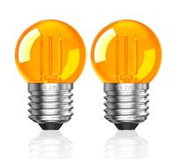 Luxvista 2W Bombillas LED E27 Vintage Luz Calida 2000K G40 Ámbar Bombilla para Lámparas de Noche Sueño Saludable y Luz de Cuna,Equivalente 20W, No Regulable,Paquete de 2
