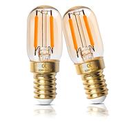 Luxvista 2W E14 LED Bombillas Dimmable Ultra Blanco Cálido 2200K Vidrio Ámbar Vintage T22 Mini LED E14 Bombillas Regulables SES 150 Lumen 15W-20W Equivalente (2-Pack)