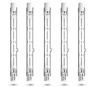 Luxvista 500W R7S 118mm Bombilla Halógena Lineal, J118 Dimmable Halógena Slim 11000LM Blanco Cálido 2800K para Lámparas de Piso, Luces de Techo, 5 Unidades