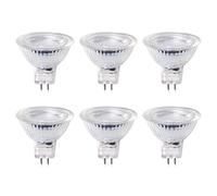 Luxvista 5W Bombillas GU5,3 LED MR16 AC 220-240V Blanco cálido 3000K Foco LED Equivalente a 50W Halógeno 320LM No regulable Ángulo de haz de 25° para focos Iluminación empotrada 6 unidades