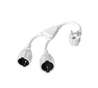 Luxvista Alargador Enchufe, Enchufe Doble Cable Alargador de Corriente 2 en 1 Toma Schuko con Cable Flexible 6A/250V/MAX 4000W IP44 Enchufe Multiple para Hogar, Oficina Blanco (32cm)