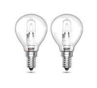 Luxvista Bombilla Halógena E14 Regulable 28W, Bombilla E14 Regulable Blanco Cálido 2700K, 230V G45 Transparente Bombilla Halogena Golf E14 para Dormitorio, Salón, paquete de 2