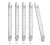 Luxvista Bombilla Halógena R7S 118mm 160W, J118 Regulable Lampara Halogena Lineal 118mm Blanco Cálido 2700K Adecuado para lámparas de paisaje, 5-Unidades