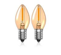 Luxvista - Bombilla LED E14 0,5 W, Luz Nocturna C7, Sal 2200 K, Ámbar Blanco Cálido, Edison Vintage Pequeño Tornillo SES, Mini E14 - 2 Unidades