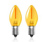 Luxvista Bombilla LED vintage E14 de 0,5 W, color blanco cálido, bombilla de sal C7, rosca Edison, base SES, luz nocturna tenue de vidrio ámbar naranja de 2000 K, equivalente a 5 W, no regulable