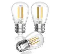 Luxvista Bombillas LED 12V 4W E27 Edison Blanco Cálido 3000K Filamento Vintage S14 para Interior de RV Bombilla CC 12V-24V Para Paisaje, RV, Yate, Camper, Barca, Remolque, No Regulable (Paquete de 3)