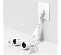 Luxvista Enchufe Doble para Toma de Corriente 2 en 1 Toma Schuko con Cable Flexible Adaptador de Toma Cable Prolongador Corto IP44 para Interior y Exterior,16A/250V/4000W