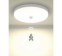 Luxvista Lámpara de Techo con Sensor de Movimiento 30W 4000K IP56 Impermeable Luminaria de Techo LED con Detector de Movimiento Redondo 3000LM Para Pasillos, escaleras, balcones, garajes Blanco