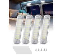 Luxvista Luces LED Interior Coche 12V, 4PCS 36 LED Barra de Luz Interior con Interruptor para Vehículos, Caravana, RV, Barco, Camper, Gabinetes, 6000K