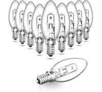 Luxvista Paquete de 10 Bombillas Halógenas,42W E14 C35 Bombillas Halógenas de Vela, Bombillas regulables E14,2700K Blanco Cálido, 613 Lumen para Luz de Pared,Lámpara de Tacto,Lámpara de Araña