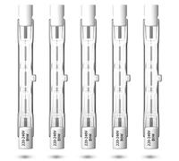 Luxvista R7S 78mm 80W Bombilla Halógeno Regulable Lámpara de Lápiz Halógeno Lineal J78 T3 1390 lm para Lámparas de Piso, Luces de Paisaje, Luz de Calle, Blanco cálido 2800K, Paquete de 5