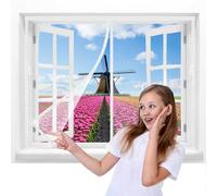 Luxvix Mosquitera Puerta Magnetica, 100x153cm Cortina Magnética para Puertas de Balcón o Terraza, Tejido con Fuertes Imanes para un Autocierre, Fácil Instalación sin Taladrar Blanco