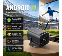 LUXVYN Gimbal 3 PRO Mini Proyector Portátil 720P con Soporte 4K, WiFi Dual, Casting Inalámbrico, Corrección Keystone, Rotación de 180°, para Cine en Casa, Camping al , Presentaciones en