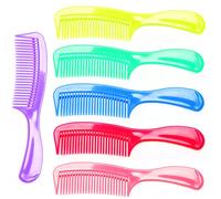 LUXXII - Paquete de 6 peines coloridos de 8 pulgadas con mango redondo diseñado para todo tipo de cabello