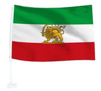 Luxylei Bandera De Irán De Antigua Persia, 30 X 45 Cm, Poliéster, con Asta De Plástico De 45 Cm, Bandera Iraní para Protestas En Irán, para Jardín, Exterior E Interior.
