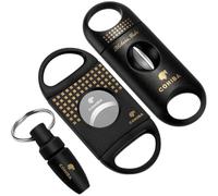 Luxylei Juego De Cortadores De Puros V De Acero Inoxidable, Doble Hoja, Tijeras para Puros, Accesorios, Tijeras para Puros, Guillotina, Herramienta Portátil para Cortar Puros De Viaje