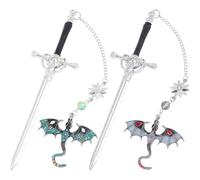 Luxylei Marcapáginas De Cuarta De Sward, 2 Unidades, Marcapáginas De Fantasía con Diseño De Dragón, Borla Vintage De Metal, Marcapáginas Antiguos, Accesorios De Página