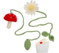 Luxylei Marcapáginas De Ganchillo, 2 Uds., Conjunto De Marcapáginas Tejido a Mano con Forma De Flor De Seta, Bonitos Marcadores De Página, Alzapaños De Cortina para Lectores Y Amantes De Los Libros