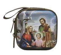 Luxylei Monedero De Virgen María, Caja Pequeña De Metal con Cremallera De 7 Cm, Estuche Portátil para Guardar Cuentas De Rosario Y Joyas, Regalo Religioso Católico Cristiano.