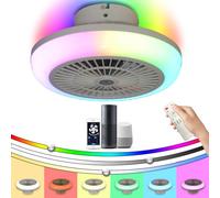 Luyaim RGB Alexa Ventilador De Techo Con Luz Y Mando A Distancia Regulable Pequeño Niña Plafon Led Ventilador 6 Velocidades Motor DC Para Dormitorio Salon