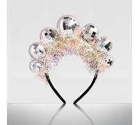 LUYANFX Bola de discoteca para el pelo Happy New Year, diadema decorativa para niñas y mujeres, disfraz de fiesta de discoteca, accesorio para los años 70 y 80, Año Nuevo, carnaval, Navidad (A)