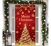 LUYANFX Decoraciones de Puerta de Navidad, 180x90cm Decoración de Cubierta de Puerta de Feliz Navidad, Bandera de Fondo Foto de Navidade para Decoraciones de Fiesta de Navidade y Nuevo Año
