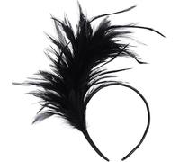 LUYANFX Diadema Plumas Tocado Plumas Carnaval Tocados Años 20 Pelo Complementos Años Diademas Carnaval Niña Tocado Plumas para Carnaval, Cosplay Fiesta, Boda (Negro)