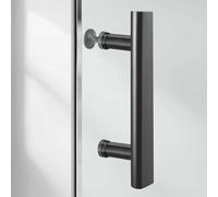 Luyckfrazy Manija de Puerta de mampara de Ducha de un Solo Lado, con Orificios de 145 mm, 300 mm, 350 mm, 400 mm y 440 mm, Acabado Negro Mate.(400mm-500mm)