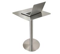 Luyckfrazy Mesa Cuadrada de Acero Inoxidable,Mesa de Oficina pequeña,mesas Altas de Bar,Parte Superior Alta para Cocina casera,desayunador,cafetería,Bar,terraza de Patio,fácil de Limpiar(60x60x105cm)