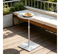 Luyckfrazy Mesa de Comedor Lateral para sofá al Aire Libre,Mesa de Centro Redonda Moderna,mesas de Pub de Acero Inoxidable para el hogar,Cocina,Escritorio,Patio al Aire Libre(Silver,Diameter 35cm)