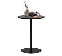 Luyckfrazy Mesa de Comedor Redonda, mesita de Noche Moderna, Mesa de cóctel o bistró, Mesa de Comedor de café Negro, Mesa Auxiliar Alta para Eventos o Uso doméstico, fácil de Montar.(48x48x62cm)