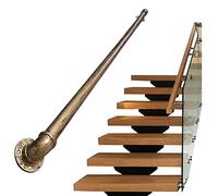 Luyckfrazy Pasamanos de latón Vintage para escaleras Barandilla de Escalera de Hierro Forjado Kit de pasamanos de Escalera Interior y Exterior con Soportes de Pared Reposabrazos Barandilla Pasamanos