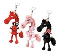 LUYIEDHA 3PCS Llavero de caballo de peluche Llavero de peluche de la mascota de la suerte del Año del Caballo,regalo de buena suerte para Año Nuevo 2026 Caballo guardianes de la suerte (Multicolor 1)