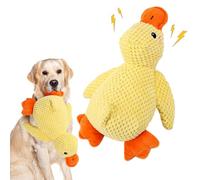 LUYIEDHA Pato antiestrés para Perros, Juguete calmante para el aburrimiento de los Perros, Juguete para Masticar para Mascotas, silencioso, Amarillo Brillante (M)