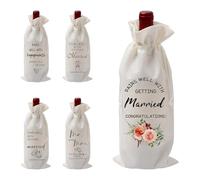 Luyismer 5 fundas protectoras para botellas de vino, elegante envoltura de regalo, absorbente de golpes, para boda, ceremonia, aniversario, bolsa de vino decorativa