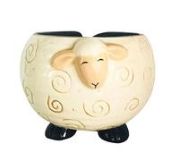 Luyismer Cuenco de cerámica de oveja, soporte de almacenamiento de bolas, herramienta de ganchillo para manualidades