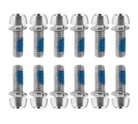 Luyismer Juego de 12 pernos de vástago de bicicleta de carretera con arandela y tornillos de fijación de brazo de manivela y pinza de freno de repuesto de metal de hierro con arandela