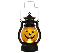 Luyismer Lámpara de aceite portátil de Halloween, linterna de caballo, farol de calabaza, fantasma, llamada, calabaza, farol, habitación secreta, accesorio de disfraz de