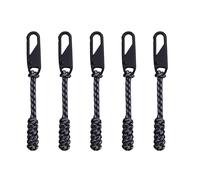 Luyismer Paquete de 5 cordones portátiles con cremallera, deslizadores desmontables coloridos, herramienta de costura, senderismo, mochilas, cuerda