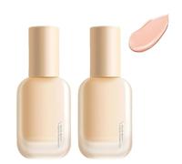LUYJWZN Glow All Day Long Gauze Beauty Liquid Foundation, Glow All Day Long Gauze Foundation Cream, Hydrating, Dewy Finish, Easy Application (2pcs-Natural)