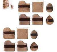 LUYJWZN Guo Xiao Niu Makeup Puff, 1 Set Of 6 Pcs Guoxiaoniu Makeup Puff, Chocolate Color Quick Makeup Foundation Puff Set, for Foundation, Blush & Loose Powder (2set)