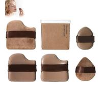LUYJWZN Guo Xiao Niu Makeup Puff, 1 Set Of 6 Pcs Guoxiaoniu Makeup Puff, Chocolate Color Quick Makeup Foundation Puff Set, for Foundation, Blush & Loose Powder (1set)