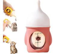 LUYJWZN Leak-Proof Squeezable Kitten Bottle, Puppy Bottles for Nursing Puppy Milk, Reusable Anti-Choking Pet Feeder for Newborn Kittens, Puppies, Small Animals (80ml-Red)