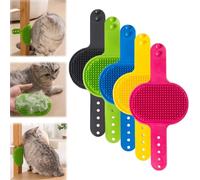 LUYJWZN Silicone Grooming Strap Pad for Cats, 2-in-1 Cat Self Groomer, Adjustable Silicone Pet Grooming Tool, Soft Pet Face Scratcher Rubber Massager for Cats & Dogs (5pcs-Mix)